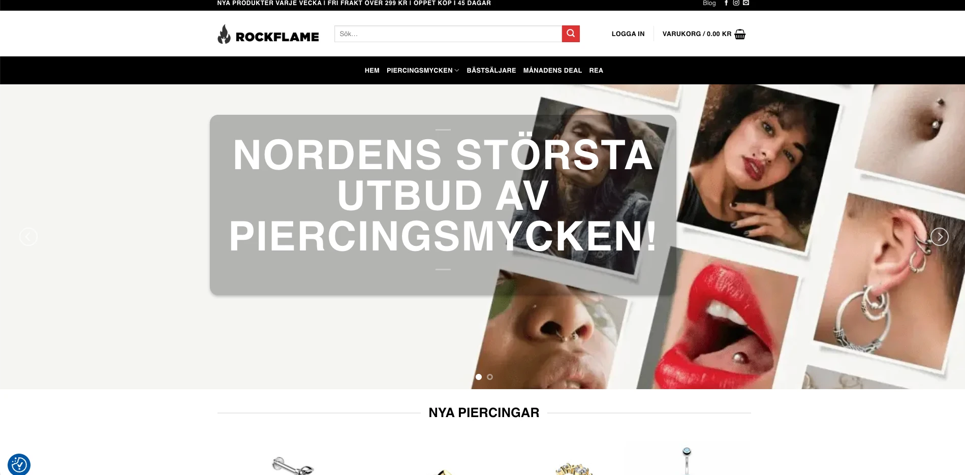 The old Rockflame homepage with a busy collage banner